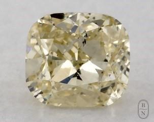 This cushion modified cut 0.3 carat Fancy Yellow color si1 clarity has a diamond grading report from GIA